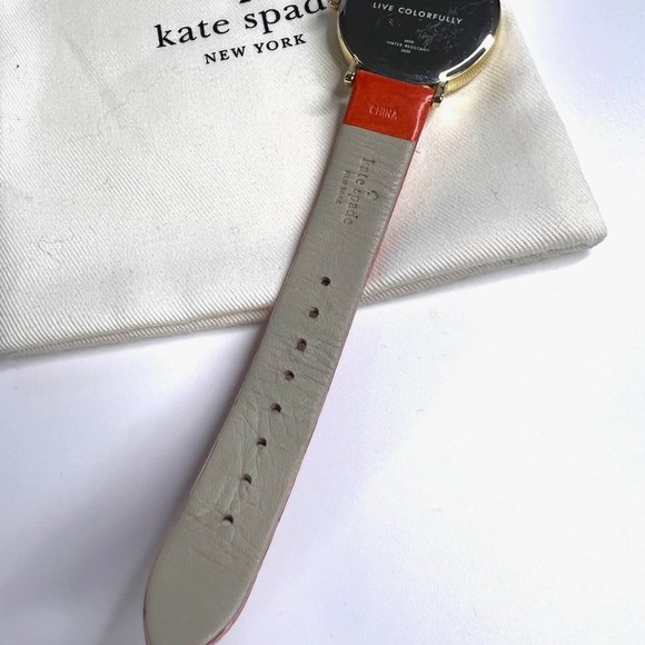 Kate Spade Valencia Embossed Alligator Strap Metro Watch - Orange